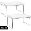 imageSorbus Stackable Shelves for Cabinets ampamp Countertop  Storage Shelf Organizer Stand Racks Foldable Shelves for Undersink Kitchen Cabinets Pantry Countertops Clear PlasticMetal