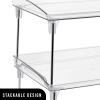 imageSorbus Stackable Shelves for Cabinets ampamp Countertop  Storage Shelf Organizer Stand Racks Foldable Shelves for Undersink Kitchen Cabinets Pantry Countertops Clear PlasticMetal
