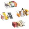 imageSorbus Storage Bins with Dividers  Clear Plastic Organizer  Store Tea Bags Spices Seasonings Drink Packets Oatmeal  Snack Storage ampamp Display Containers for Kitchen ampamp Pantry 4 Pack4 Pack