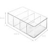 imageSorbus Storage Bins with Dividers  Clear Plastic Organizer  Store Tea Bags Spices Seasonings Drink Packets Oatmeal  Snack Storage ampamp Display Containers for Kitchen ampamp Pantry 4 Pack4 Pack