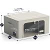 imageSorbus Storage Bins with Metal Frame  Stackable ampamp Foldable Clothes Organizer Bags  Oxford Fabric Storage Containers with Large Clear Window ampamp Carry Handles Bedroom Organization for Bedding ampamp LinenBeige