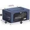 imageSorbus Storage Bins with Metal Frame  Stackable ampamp Foldable Clothes Organizer Bags  Oxford Fabric Storage Containers with Large Clear Window ampamp Carry Handles Bedroom Organization for Bedding ampamp LinenBlue