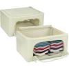 imageSorbus Storage Bins with Metal Frame  Stackable ampamp Foldable Clothes Organizer Bags  Oxford Fabric Storage Containers with Large Clear Window ampamp Carry Handles Bedroom Organization for Bedding ampamp LinenBeige