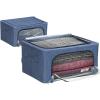 imageSorbus Storage Bins with Metal Frame  Stackable ampamp Foldable Clothes Organizer Bags  Oxford Fabric Storage Containers with Large Clear Window ampamp Carry Handles Bedroom Organization for Bedding ampamp LinenBlue
