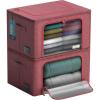 imageSorbus Jumbo Storage Bins with Metal Frame  Oxford Fabric Storage Containers with Large Clear Window ampamp Carry Handles  Stackable ampamp Foldable Clothes Organizer Bags for Bedding Linen Clothing ampamp MorePink