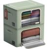 imageSorbus Jumbo Storage Bins with Metal Frame  Oxford Fabric Storage Containers with Large Clear Window ampamp Carry Handles  Stackable ampamp Foldable Clothes Organizer Bags for Bedding Linen Clothing ampamp MoreTeal