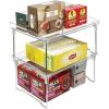 imageSorbus Stackable Shelves for Cabinets ampamp Countertop  Storage Shelf Organizer Stand Racks Foldable Shelves for Undersink Kitchen Cabinets Pantry Countertops Clear PlasticMetal