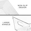 imageSorbus 2 Pack Premium Fridge Bins Thick Sturdy Plastic Refrigerator Pantry Organizer Versatile NonSlip Stackable Cabinet Organization Bath Makeup Food Snack Packet Organizer Clear Square Bin3