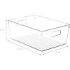 imageSorbus 2 Pack Premium Fridge Bins Thick Sturdy Plastic Refrigerator Pantry Organizer Versatile NonSlip Stackable Cabinet Organization Bath Makeup Food Snack Packet Organizer Clear Square Bin3