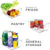 imageSorbus 2 Pack Premium Fridge Bins Thick Sturdy Plastic Refrigerator Pantry Organizer Versatile NonSlip Stackable Cabinet Organization Bath Makeup Food Snack Packet Organizer Clear Square Bin3