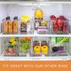 imageSorbus 2 Pack Premium Fridge Bins Thick Sturdy Plastic Refrigerator Pantry Organizer Versatile NonSlip Stackable Cabinet Organization Bath Makeup Food Snack Packet Organizer Clear Square Bin3