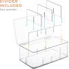 imageSorbus 2 Pack Tea Bag Organizer Bins wLids ampamp 4 Removable Dividers Clear Plastic Food Packet Snack Organizer Stackable Pantry Organization Kitchen Storage Fridge Bins Sturdy Cabinet Organizers