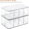 imageSorbus 2 Pack Tea Bag Organizer Bins wLids ampamp 4 Removable Dividers Clear Plastic Food Packet Snack Organizer Stackable Pantry Organization Kitchen Storage Fridge Bins Sturdy Cabinet Organizers