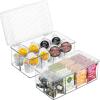 imageSorbus 2 Pack Tea Bag Organizer Bins wLids ampamp 4 Removable Dividers Clear Plastic Food Packet Snack Organizer Stackable Pantry Organization Kitchen Storage Fridge Bins Sturdy Cabinet Organizers