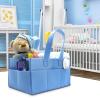 imageSorbus Baby Diaper Caddy Organizer  Nursery Essentials Storage Bin for Diapers Wipes ampamp Toys Newborn ampamp Infant Portable Car Travel Storage Bag Changing Table Organizer Gift BlueBlue
