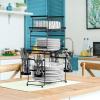 imageSorbus Buffet Caddy  7Piece Stackable Set Includes Plate Napkin and Silverware Holder 3Tier Detachable Tabletop Organizer  Ideal for Kitchen Dining Entertaining PartiesThanksgiving BlackBlack