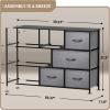 imageSorbus Dresser with 8 Faux Wood Drawers  Chest Organizer Unit with Steel Frame Wood Top ampamp Handle Easy Pull Fabric Bins for Clothes  Large Storage Furniture for Bedroom Hallway Living Room ampamp ClosetBlack