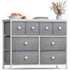 imageSorbus Dresser with 8 Faux Wood Drawers  Chest Organizer Unit with Steel Frame Wood Top ampamp Handle Easy Pull Fabric Bins for Clothes  Large Storage Furniture for Bedroom Hallway Living Room ampamp ClosetWhite