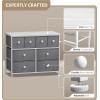 imageSorbus Dresser with 8 Faux Wood Drawers  Chest Organizer Unit with Steel Frame Wood Top ampamp Handle Easy Pull Fabric Bins for Clothes  Large Storage Furniture for Bedroom Hallway Living Room ampamp ClosetWhite