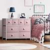 imageSorbus Dresser with 8 Faux Wood Drawers  Chest Organizer Unit with Steel Frame Wood Top ampamp Handle Easy Pull Fabric Bins for Clothes  Large Storage Furniture for Bedroom Hallway Living Room ampamp ClosetPink