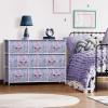 imageSorbus Dresser with 8 Faux Wood Drawers  Chest Organizer Unit with Steel Frame Wood Top ampamp Handle Easy Pull Fabric Bins for Clothes  Large Storage Furniture for Bedroom Hallway Living Room ampamp ClosetTiedye Purple