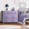 imageSorbus Dresser with 8 Faux Wood Drawers  Chest Organizer Unit with Steel Frame Wood Top ampamp Handle Easy Pull Fabric Bins for Clothes  Large Storage Furniture for Bedroom Hallway Living Room ampamp ClosetPurple