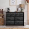 imageSorbus Dresser with 8 Faux Wood Drawers  Chest Organizer Unit with Steel Frame Wood Top ampamp Handle Easy Pull Fabric Bins for Clothes  Large Storage Furniture for Bedroom Hallway Living Room ampamp ClosetGray Wood