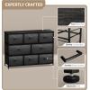 imageSorbus Dresser with 8 Faux Wood Drawers  Chest Organizer Unit with Steel Frame Wood Top ampamp Handle Easy Pull Fabric Bins for Clothes  Large Storage Furniture for Bedroom Hallway Living Room ampamp ClosetGray Wood