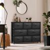 imageSorbus Dresser with 8 Faux Wood Drawers  Chest Organizer Unit with Steel Frame Wood Top ampamp Handle Easy Pull Fabric Bins for Clothes  Large Storage Furniture for Bedroom Hallway Living Room ampamp ClosetGray Wood