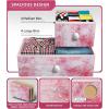 imageSorbus Dresser with 8 Faux Wood Drawers  Chest Organizer Unit with Steel Frame Wood Top ampamp Handle Easy Pull Fabric Bins for Clothes  Large Storage Furniture for Bedroom Hallway Living Room ampamp ClosetTiedye Pink