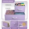 imageSorbus Dresser with 8 Faux Wood Drawers  Chest Organizer Unit with Steel Frame Wood Top ampamp Handle Easy Pull Fabric Bins for Clothes  Large Storage Furniture for Bedroom Hallway Living Room ampamp ClosetPurple