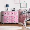 imageSorbus Dresser with 8 Faux Wood Drawers  Chest Organizer Unit with Steel Frame Wood Top ampamp Handle Easy Pull Fabric Bins for Clothes  Large Storage Furniture for Bedroom Hallway Living Room ampamp ClosetTiedye Pink