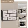 imageSorbus Dresser with 8 Faux Wood Drawers  Chest Organizer Unit with Steel Frame Wood Top ampamp Handle Easy Pull Fabric Bins for Clothes  Large Storage Furniture for Bedroom Hallway Living Room ampamp ClosetGreige