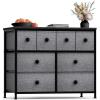 imageSorbus Dresser with 8 Faux Wood Drawers  Chest Organizer Unit with Steel Frame Wood Top ampamp Handle Easy Pull Fabric Bins for Clothes  Large Storage Furniture for Bedroom Hallway Living Room ampamp ClosetBlack
