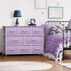 imageSorbus Dresser with 8 Faux Wood Drawers  Chest Organizer Unit with Steel Frame Wood Top ampamp Handle Easy Pull Fabric Bins for Clothes  Large Storage Furniture for Bedroom Hallway Living Room ampamp ClosetPurple