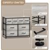 imageSorbus Dresser with 8 Faux Wood Drawers  Chest Organizer Unit with Steel Frame Wood Top ampamp Handle Easy Pull Fabric Bins for Clothes  Large Storage Furniture for Bedroom Hallway Living Room ampamp ClosetGreige