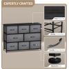 imageSorbus Dresser with 8 Faux Wood Drawers  Chest Organizer Unit with Steel Frame Wood Top ampamp Handle Easy Pull Fabric Bins for Clothes  Large Storage Furniture for Bedroom Hallway Living Room ampamp ClosetBlack