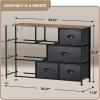 imageSorbus Dresser with 8 Faux Wood Drawers  Chest Organizer Unit with Steel Frame Wood Top ampamp Handle Easy Pull Fabric Bins for Clothes  Large Storage Furniture for Bedroom Hallway Living Room ampamp ClosetRustic Black