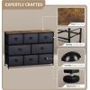 imageSorbus Dresser with 8 Faux Wood Drawers  Chest Organizer Unit with Steel Frame Wood Top ampamp Handle Easy Pull Fabric Bins for Clothes  Large Storage Furniture for Bedroom Hallway Living Room ampamp ClosetRustic Black