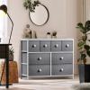 imageSorbus Dresser with 8 Faux Wood Drawers  Chest Organizer Unit with Steel Frame Wood Top ampamp Handle Easy Pull Fabric Bins for Clothes  Large Storage Furniture for Bedroom Hallway Living Room ampamp ClosetWhite