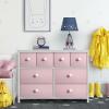 imageSorbus Dresser with 8 Faux Wood Drawers  Chest Organizer Unit with Steel Frame Wood Top ampamp Handle Easy Pull Fabric Bins for Clothes  Large Storage Furniture for Bedroom Hallway Living Room ampamp ClosetPink