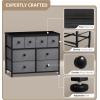 imageSorbus Dresser with 8 Faux Wood Drawers  Chest Organizer Unit with Steel Frame Wood Top ampamp Handle Easy Pull Fabric Bins for Clothes  Large Storage Furniture for Bedroom Hallway Living Room ampamp ClosetBlack