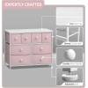 imageSorbus Dresser with 8 Faux Wood Drawers  Chest Organizer Unit with Steel Frame Wood Top ampamp Handle Easy Pull Fabric Bins for Clothes  Large Storage Furniture for Bedroom Hallway Living Room ampamp ClosetPink
