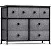 imageSorbus Dresser with 8 Faux Wood Drawers  Chest Organizer Unit with Steel Frame Wood Top ampamp Handle Easy Pull Fabric Bins for Clothes  Large Storage Furniture for Bedroom Hallway Living Room ampamp ClosetBlack