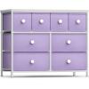 imageSorbus Dresser with 8 Faux Wood Drawers  Chest Organizer Unit with Steel Frame Wood Top ampamp Handle Easy Pull Fabric Bins for Clothes  Large Storage Furniture for Bedroom Hallway Living Room ampamp ClosetPurple