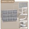 imageSorbus Dresser with 8 Faux Wood Drawers  Chest Organizer Unit with Steel Frame Wood Top ampamp Handle Easy Pull Fabric Bins for Clothes  Large Storage Furniture for Bedroom Hallway Living Room ampamp ClosetGrey