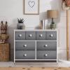 imageSorbus Dresser with 8 Faux Wood Drawers  Chest Organizer Unit with Steel Frame Wood Top ampamp Handle Easy Pull Fabric Bins for Clothes  Large Storage Furniture for Bedroom Hallway Living Room ampamp ClosetWhite
