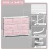 imageSorbus Dresser with 8 Faux Wood Drawers  Chest Organizer Unit with Steel Frame Wood Top ampamp Handle Easy Pull Fabric Bins for Clothes  Large Storage Furniture for Bedroom Hallway Living Room ampamp ClosetPink