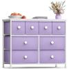 imageSorbus Dresser with 8 Faux Wood Drawers  Chest Organizer Unit with Steel Frame Wood Top ampamp Handle Easy Pull Fabric Bins for Clothes  Large Storage Furniture for Bedroom Hallway Living Room ampamp ClosetPurple