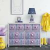 imageSorbus Dresser with 8 Faux Wood Drawers  Chest Organizer Unit with Steel Frame Wood Top ampamp Handle Easy Pull Fabric Bins for Clothes  Large Storage Furniture for Bedroom Hallway Living Room ampamp ClosetTiedye Purple